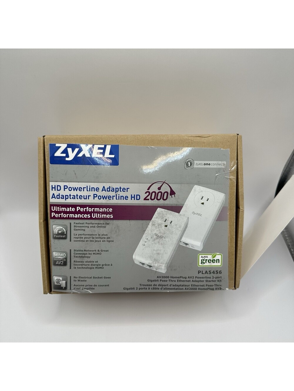 ZyXEL 2000 Mbps HD Powerline Adapter 2-port Gigabit - Model PLA5456 2 Units